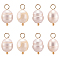 30Pcs Natural Cultured Freshwater Pearl Pendants, with Brass Ball Head Pins, Rice Charms, Real 18K Gold Plated, 16.5~17mm, Hole: 3mm