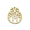 201 Stainless Steel Pendants, Laser Cut, Christmas Ball with Bowknot Charm, Golden, 16.5x13.5x1mm, Hole: 1.2mm