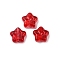 Transparent Glass Beads, Star, Baking Paint, Red, 10.5x11x5mm, Hole: 1mm