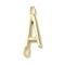 Rack Plating Brass Connector Charms, for Personalized Name Necklace Making, Cadmium Free & Lead Free, Long-Lasting Plated, Real 18K Gold Plated, Letter A, 22.5x7.5x1.5mm, Hole: 3x0.8mm