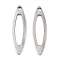 Non-Tarnish 201 Stainless Steel Pendants, Horse Eye, Stainless Steel Color, 25.5x7x1.1mm, Hole: 1.5mm