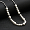 Stainless Steel Pearl Bib Necklaces for Unisex, White, 21.65 inch(55cm)