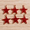 Glitter Alloy Enamel Pendants, Light Gold, Star Charm, Red, 18x16mm, 10pcs/set