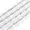 Brass Dapped Chains, Cable Chains, with Spool, Soldered, Cadmium Free & Nickel Free & Lead Free, Flat Oval, Real Platinum Plated, 5x2x0.5mm, about 32.8 Feet(10m)/roll