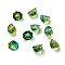 Transparent Glass Beads, Lotus Pod, Green, 10.5x6.5mm, Hole: 1.4mm
