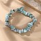 Natural Larimar Beaded Stretch Bracelets, 2 inch(48mm)