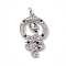 Brass Micro Pave Cubic Zirconia Pendants, Cadmium Free & Lead Free, Snake Charms, Platinum, 28.5x14.5x3mm, Hole: 3mm