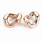 UV Plating ABS Plastic Linking Rings, Quick Link Connectors, For Curb Chains Making, Unwelded, Twist, Rose Gold, 32.5x25x12mm, Inner Diameter: 19x11.5mm