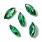 Cubic Zirconia Cabochons, Point Back, Horse Eye, Green, 8x4x2mm