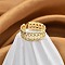 Rack Plating Brass Micro Pave Cubic Zirconia Cuff Finger Rings for Women, Long-Lasting Plated, Flat Round, Real 18K Gold Plated, 7.5mm