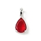 Brass Pendants, Teardrop Charms, with Micro Pave Cubic Zirconia and Crystal Zirconium, Cadmium Free & Lead Free, JUL, Platinum, FireBrick, 14x6x5mm, Hole: 2.5x4mm