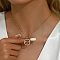 Brass Micro Pave Cubic Zircon Flower Pendant Necklaces for Women