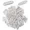 100Pcs Alloy Crystal Rhinestone Spacers Bars, Platinum, 8x27x4mm, Hole: 2mm and 1.4mm