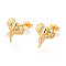 Brass Stud Earrings, Elephant, Real 18K Gold Plated, 12x11.5mm