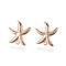 Brass Stud Earring Findings, with Plastic Ear Nuts and Loop, Long-Lasting Plated, Starfish/Sea Stars, Light Gold, 18x17x2mm, Hole: 1.2mm, Pin: 0.7mm