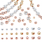PH PandaHall 300pcs 14K Gold Plated Spacer Beads, 3 Colors Brass Spacer Beads 3 4 5 6mm Round Loose Beads Small Smooth Beads Ball Beads Seamless Beads for Stackable Bracelet Jewellery DIY Craft Making