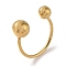 Ion Plating(IP) 304 Stainless Steel Round Cuff Rings for Women, Real 18K Gold Plated, US Size 7 1/4(17.5mm)
