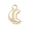 Brass Charms, Cadmium Free & Nickel Free & Lead Free, Moon, Real 18K Gold Plated, 9.5x6.5x4.5mm, Hole: 1.2mm