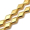 Electroplate Glass Beads Strands, Rhombus, Golden Plated, 15x10.5x5mm, Hole: 1mm, about 27pcs/strand, 15.12''(38.4cm)