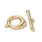 Brass Toggle Clasps, Cadmium Free & Nickel Free & Lead Free, Teardrop, Real 18K Gold Plated, Teardrop Clasps: 14x11x2.5mm, Hole: 6mm, T Clasps: 4x16x2.5mm