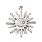Alloy Acrylic Sheet Pendants, with Crystal, Sun, Platinum, 27.5x25x2mm, Hole: 1.6mm