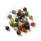 Dyed Natural Agate Round Charms with Real 18K Gold Plated Brass Loops, Mixed Color, 10.5~11.5x5.5~6mm, Hole: 1.5~1.6mm