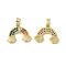 Brass Micro Pave Colorful Cubic Zirconia Pendants, Cadmium Free & Nickel Free & Lead Free, Rainbow with Cloud, Real 18K Gold Plated, 15x18.5x2.5mm, Hole: 3x4.5mm