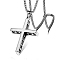 Tibetan Style Alloy Cross Pendant Necklaces, with 201 Stainless Steel Box Chain, Antique Silver, 23.23 inch(59cm)