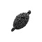 Alloy Magnetic Clasps with Loops, Oval, Gunmetal, 17x8mm, Hole: 1.5mm