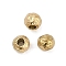 Textured 316 Surgical Stainless Steel Beads, Round, Ion Plating(IP), Golden, 3.5x4x4mm, Hole: 1.5mm