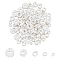 100Pcs 5 Style Brass Beads, Cadmium Free & Lead Free, Flat Round, Silver, 3~7.8x1.5~2mm, Hole: 1.2~2mm, 20pcs/style