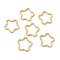 50Pcs Iron Linking Rings, Textured Open Rings, Light Gold, Star, 16x16.5x1.5mm, Inner Diameter: 12x14mm