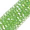Transparent Glass Beads, 32 Facets, AB Color Plated, Round, Light Green, 6x5.5mm, Hole: 1.2mm, about 91~93pcs/strand, 19.57''~19.92''(49.7~50.6cm)