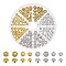 140 Pcs 4 Styles Tibetan Style Alloy Beads, Flat Round Beads Vintage Circle Bead Loose Spacer Beads for Jewelry Necklace Making Craft Supplies (Antique Silver Antique Gold)
