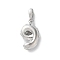 Brass Pendants, Number Charms, Rack Plating, Long-Lasting Plated, Lead Free & Cadmium Free, Platinum, 14.5x9x4mm, Hole: 4x2.5mm
