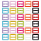 120Pcs 10 Colors Rectangle Shape Spray Painted Alloy Buckle Clasps, For Doll Webbing, Strapping Bags, Garment Accessories, Mixed Color, 7.5x8x1mm, Hole: 2x5.5mm, 12pcs/color