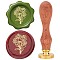 Brass Wax Seal Stamps with Wood Handle, for DIY Scrapbooking, Flower, 25mm