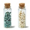 2Pcs Transparent Glass Wishing Bottle Decoration, Wicca Gem Stones Balancing, with Starfish Synthetic Turquoise Beads Drift Chips inside, 27x79mm
