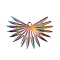 Ion Plating(IP) 304 Stainless Steel Pendants, Sun Charm, Rainbow Color, 32x42x1.5mm, Hole: 2.5mm