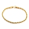 304 Stainless Steel Twisted Bracelet Makings, with Jump Ring, Fits for Connector Charms, Real 14K Gold Plated, 6-1/8 inch(15.5cm), Hole: 4.5mm