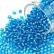 TOHO Round Seed Beads, Japanese Seed Beads, (23B) Silver Lined Aqua, 8/0, 3mm, Hole: 1mm, about 1110pcs/50g