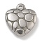 304 Stainless Steel Pendants,  Heart Charm, Antique Silver, 16x15x4.5mm, Hole: 1.8mm