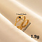Stylish Eye Enamel Open Cuff Ring, Stainless Steel Double-Layer Jewelry for Women