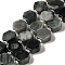 Natural Eagle Eye Stone Beads Strands, Hexagon, with Seed Beads, 8.5~9x8.5~10x4~5mm, Hole: 1mm, about 37~38pcs/strand, 15.55''~15.75''(39.5~40cm)