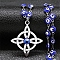 201 Stainless Steel Witches Knot Wiccan Symbol Pendant Necklaces, with Enamel Evil Eye Link Chains, Stainless Steel Color, 15.75 inch(40cm)