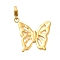 Butterfly 304 Stainless Steel Pendant Decorations, Ion Plating(IP), with Lobster Claw Clasp, Real 14K Gold Plated, 35mm