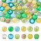 Pandahall 82Pcs 20mm Geen Chunky Bubblegum Beads AB Color Gumball Crackle Beads Large Acrylic Ball Disco Beads Acrylic Loose Beads for Summer Hawaii Beading Crafts Boutique Pen Bag Chain