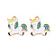 Alloy Enamel Pendants, Unicorn, Light Gold, Sea Green, 18x18x1.5mm, Hole: 2mm