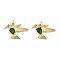 Brass Micro Pave Cubic Zirconia Pendants, Cadmium Free & Lead Free, Bird, Real 18K Gold Plated, Dark Green, 23x22.5x5mm, Hole: 5x3mm