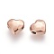 Ion Plating(IP) 304 Stainless Steel Beads, Heart, Manual Polishing, Rose Gold, 7.5x8.5x4mm, Hole: 1.5~1.6mm
